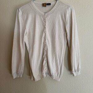 Itsu Silk Cardigan Pearl Embellished Cardigan